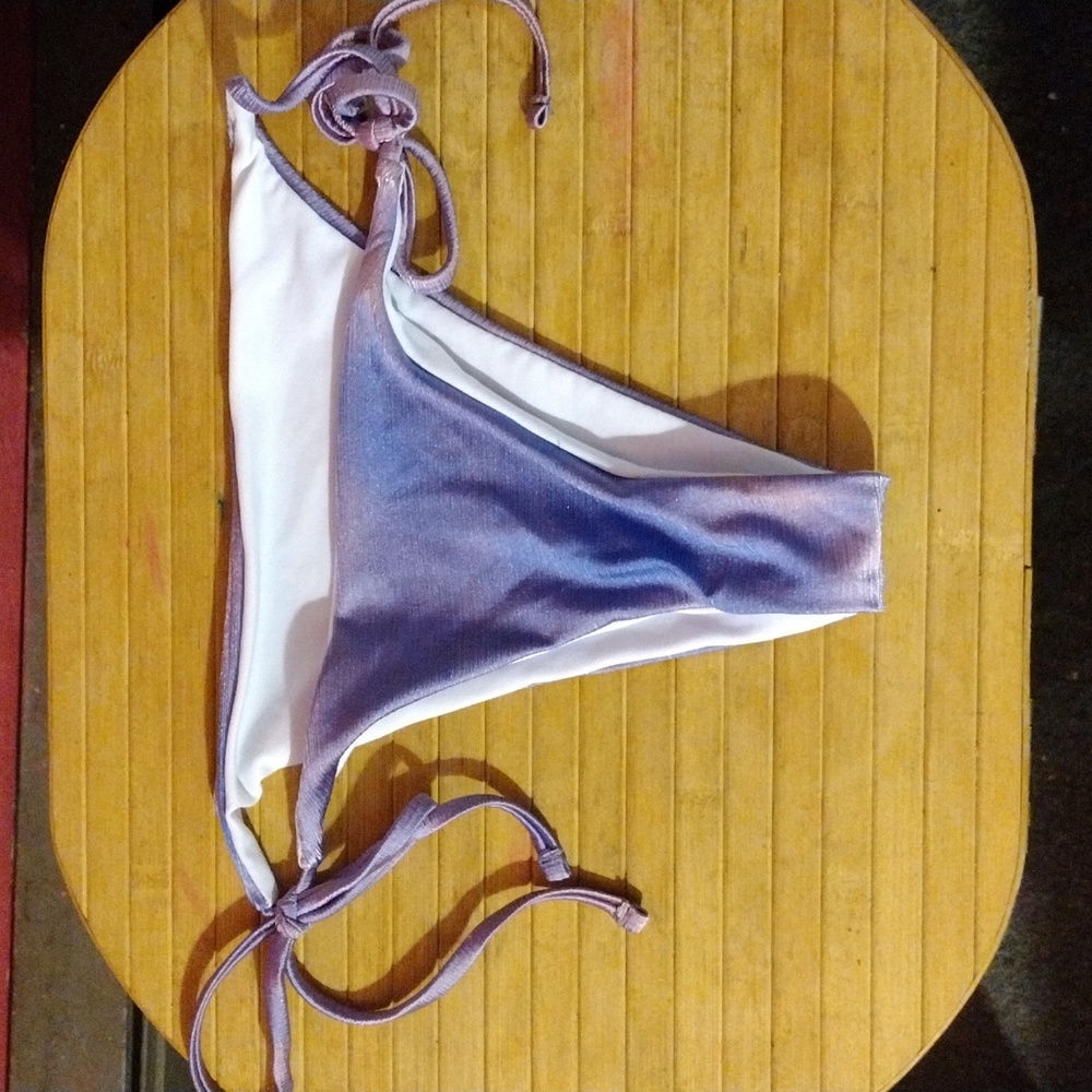 Purple, string bikini bottoms